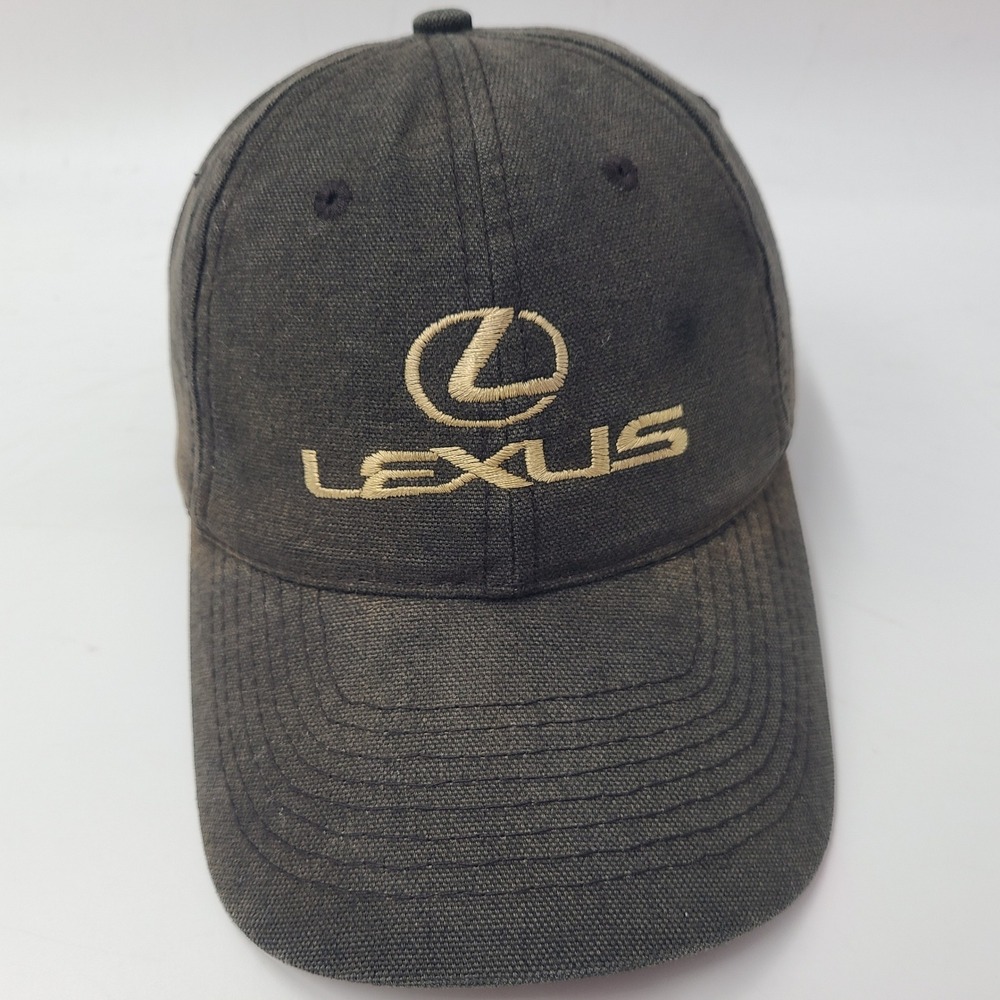 Lexus Hat Strapback Black Gold Distressed North Shore Logo Fersten Worldwide Men